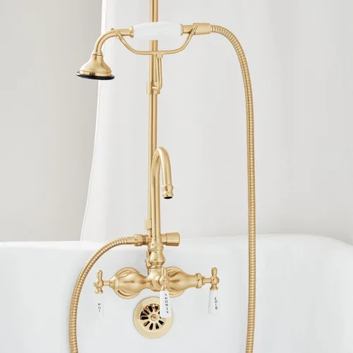 Vista 2 de Signature Hardware 483853 Paquete de Acabados para Duchas de Reacondicionamiento con Cabezal de Ducha de 4-7/8" y Kit de Conversión de Ducha de Mano