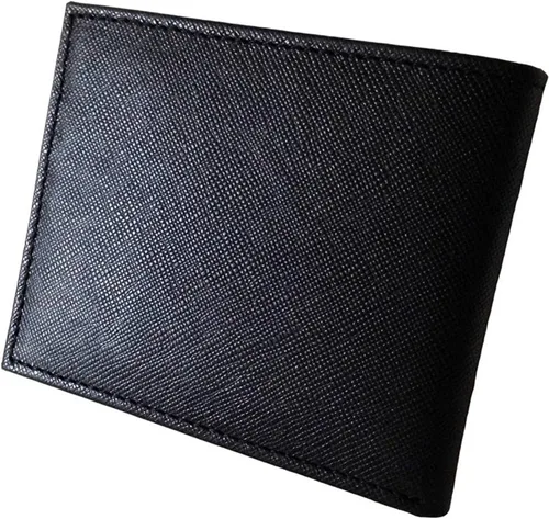 Vista 2 de Tommy Hilfiger Billetera Billetera Billfold de cuero para hombre con tarjeta de crédito (azul marino), Negro