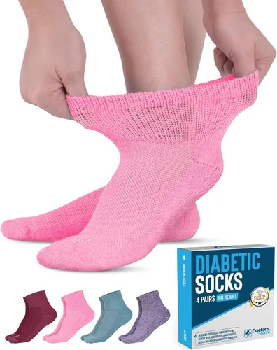 Vista 11 de Calcetines de tobillo para diabéticos Doctor's Select para mujeres y hombres - 4 pares Calcetines para diabéticos unisex para adultos