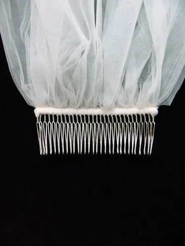 Vista 5 de SAMKY 2T 2 Tier Pearls Silver Beaded Bridal Wedding Veil