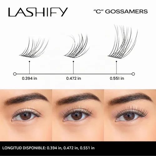 Vista 4 de Lashify Curl - Extensiones de pestañas Gossamer DIY de 0.394 pulgadas, color negro, pestañas postizas fáciles para un aspecto natural