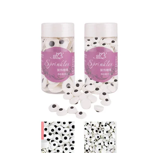 Vista 4 de 2 botellas de caramelos con ojos y ojos, decoración de cupcakes, decoración de galletas, dos tamaños mezclados, dulces dulces comestibles