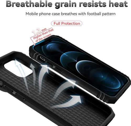 Vista 9 de Funda para iPhone 12 Mini con cubierta para lente de cámara, protector de pantalla HD, doble capa de protección contra caídas de grado militar