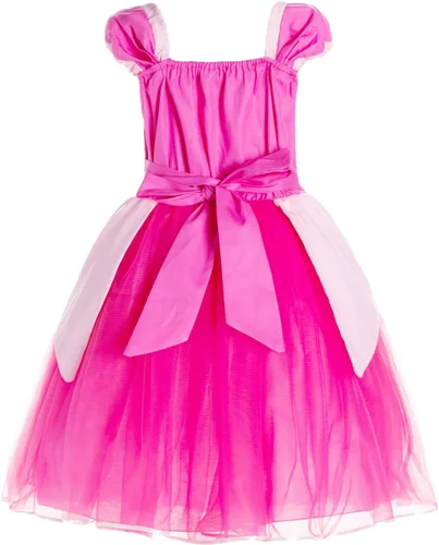 Vista 4 de Princess Costume Birthday Party Dress For Toddler Girls With Gloves,Crown,Wand,Necklace