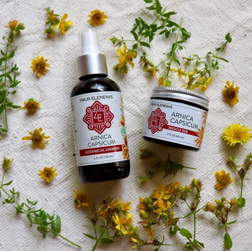 Vista 7 de Four Elements 4E Arnica Capsicum Crema muscular y articular - Hierbas orgánicas - 2 oz