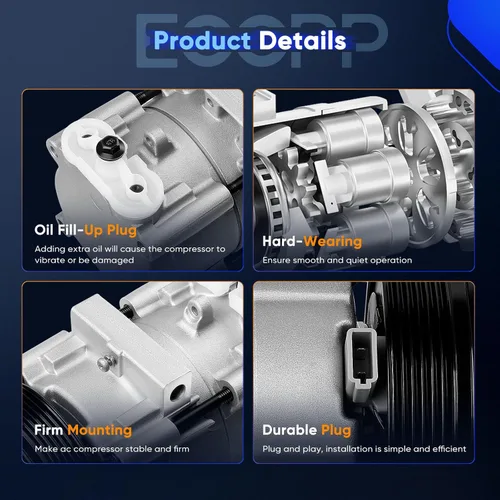 Vista 3 de ECCPP Compresor de CA 1997-2006 apto para Ford para F-150 para F-150 Heritage 4.2L