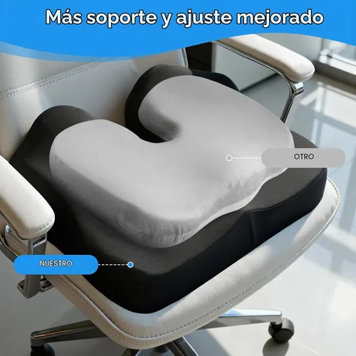Vista 8 de Niceeday Cojín de asiento para oficina, automóvil y silla de ruedas, espuma viscoelástica de alta calidad con diseño ergonómico en forma de U