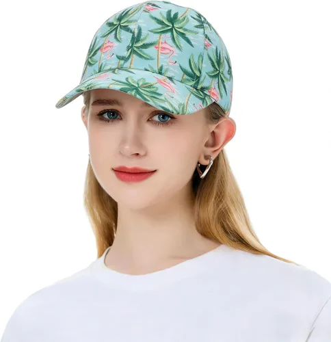Vista 16 de ZLYC Gorra de béisbol hawaiana con estampado floral para mujer Aguacate Negro