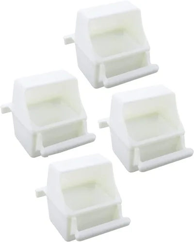 Vista 2 de Lote de 4 Jaula de pájaros Blanco Semilla de plástico Alimentador de agua Tazas (negro)