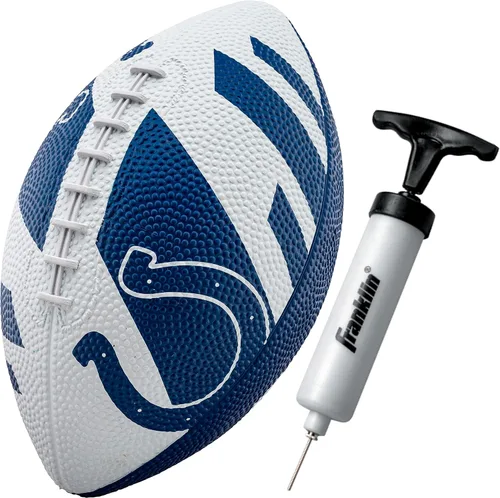 Vista 35 de Franklin Sports NFL Team Footballs - Rubber Youth Mini Balls for All Teams - Kids 8.5" Football + Air Pump Sets - Official NFL Licensed