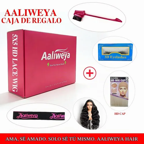 Vista 7 de Aaliweya Peluca de cabello humano virgen de 18 pulgadas con cierre de 1B Color Negro