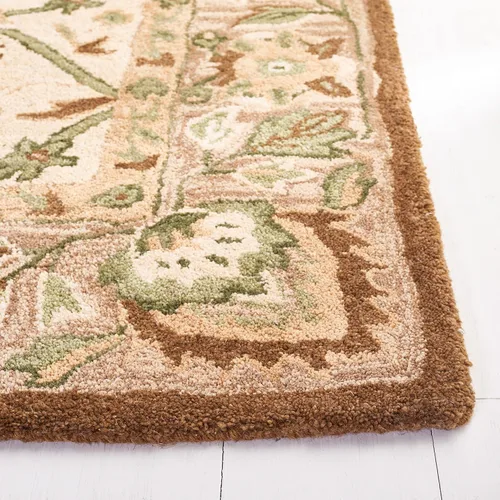 Vista 4 de SAFAVIEH Antiquity Collection - Alfombra decorativa de 3 x 5 pies, color marfil y beige, hecha a mano, lana tradicional, ideal para zonas de alto