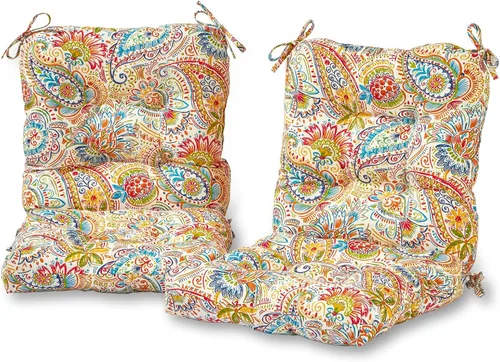 Vista 25 de Greendale Home Fashions Juego de 2 cojines de asiento y respaldo para exteriores, diseño Adobe Stripe 2
