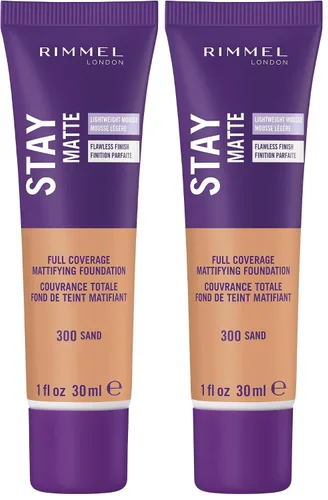 Vista 27 de 3 x Rimmel London Stay Matte - Base líquida mousse mate 30ml - 201 Beige clásico