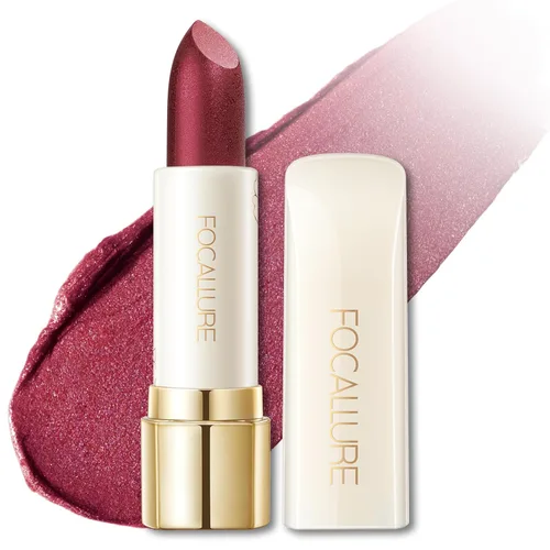 Vista 16 de FOCALLURE Lápiz labial brillante hidratante, acabado brillante perlado, bálsamo labial tintado hidratante con textura cremosa, mancha de labios