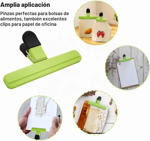 Vista 5 de Paquete de 9 clips herméticos para bolsas de chips, 3 grandes y 6 pequeños, varios