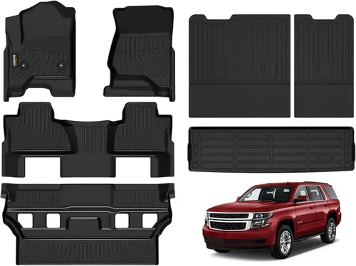 Vista 39 de Alfombrillas para todo tipo de clima y forro de carga para Volkswagen Atlas 2018-2026 (asientos de 6 pasajeros), juego completo de 3 filas