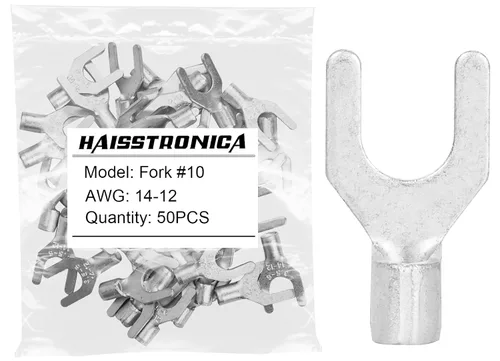 Vista 7 de haisstronica 30 terminales de horquilla de 1/4 "AWG 8 sin aislamiento