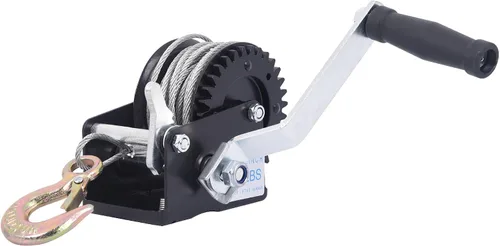 Vista 12 de Cabrestante de mano para remolque de lancha, gancho resistente de 1200 libras con cable de acero de 33 pies, cabrestante de manivela de mano