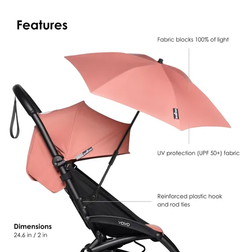 Vista 3 de Babyzen YOYO - Sombrilla, color jengibre, protección UPF 50+, compatible con el paquete 0+ recién nacido, moisés, asiento de automóvil y paquete