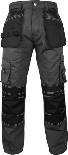 Vista 4 de FASHIO FF Cordura - Pantalones de trabajo tácticos para hombre con bolsillos para herramientas de utilidad, pantalones de seguridad reforzados