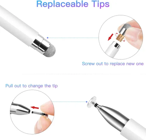 Vista 2 de StylusHome Puntas de fibra de repuesto, 8 unidades para StylusHome Disc Universal Stylus Pen