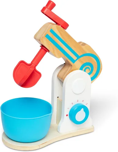Vista 4 de Juego de batidor de madera para tortas de Melissa & Doug, 11 piezas, accesorios de comida y cocina, individual, Multicolor