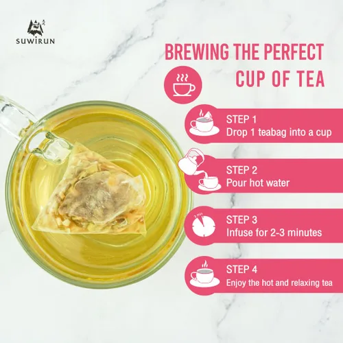 Vista 7 de Suwirun Té orgánico de citronela, 25 bolsas, producto de Tailandia, té de hierbas cítrico y refrescante, sin cafeína, sin calorías, alivia