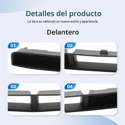 Vista 4 de CarPartsDepot Parachoques delantero inferior parrilla para Ford Mustang GT Negro