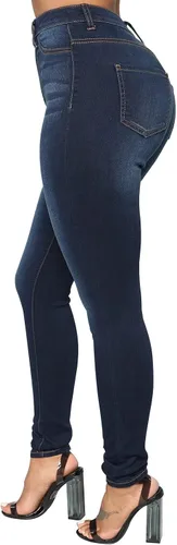 Vista 61 de KUNMI - Pantalones de mezclilla clásicos de cintura alta para mujer, elásticos, con efecto de levantamiento de glúteos, ajustados