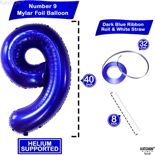 Vista 668 de KatchOn Globo negro del número 1 de 40 pulgadas, globo de feliz cumpleaños Large Mylar Number One Balloon for 1st Birthday Decorations, Foil