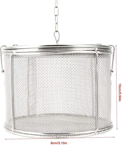 Vista 6 de Infusor de té, colador de té de malla extrafina de acero inoxidable, condimentos de sopa, cesta de separación de especias con gancho de cadena