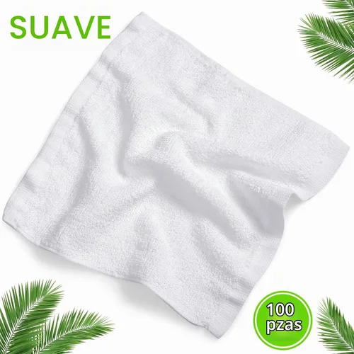 Vista 3 de Oudain 100 paños de limpieza blancos reutilizables a granel, trapos de limpieza de algodón, paños de cocina absorbentes, trapos de cocina pequeños