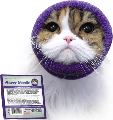 Vista 14 de Happy Hoodie La banda calmante original para perros y gatos - Marca americana - Alivio de la ansiedad/Protección contra el ruido-Aseo-Truenos-Fuegos