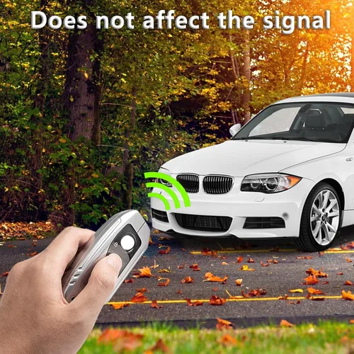 Vista 6 de Funda para llavero BMW con llavero, fibra de carbono real, protección de aleación de zinc, compatible con BMW 1 3 4 5 6 7 Series X1 X3 X4 M5 M6 GT3