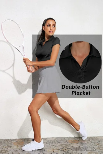 Vista 5 de Sanutch Camisetas de tenis para mujer manga corta cuello y polo de golf para mujer