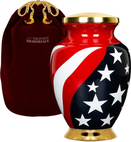 Vista 17 de Trupoint Memorials Urnas de cremación para cenizas humanas, urna de entierro decorativa militar y patriótica para veteranos hombres y mujeres