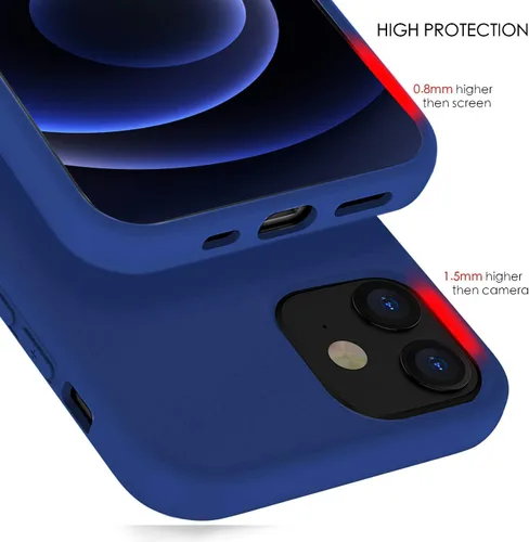 Vista 2 de ZUSLAB Nano Silicone Compatible with iPhone 12 mini Case 2020 Liquid Silicone Rubber Shockproof Soft Full Protection Case - Cobalt Blue