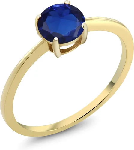 Vista 19 de Gem Stone King Anillo de compromiso solitario con piedra preciosa de oro amarillo de 10 quilates Redondo de 0.236 in Anillo de compromiso