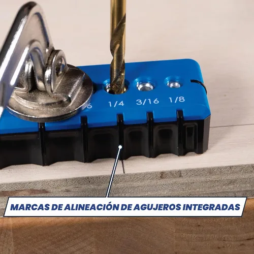 Vista 7 de Kreg Guía de perforación portátil - 6 guías de taladro endurecidas para carpintería - Accesorio de herramienta para artesanos