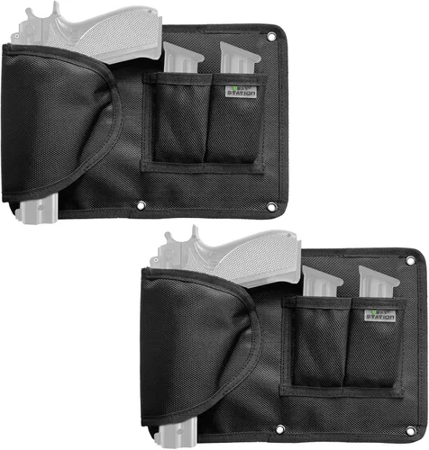 Vista 9 de Funda para pistola con portacargador para organizador de caja fuerte de armas, funda reforzada para pistola y portacargadores combinados
