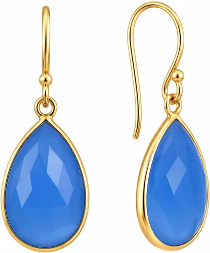 Vista 39 de Aretes de ágata musgo verde de 0.472 x 0.709 in con forma de pera de plata de ley 925, aretes de piedras preciosas hechos a mano, juego de bisel