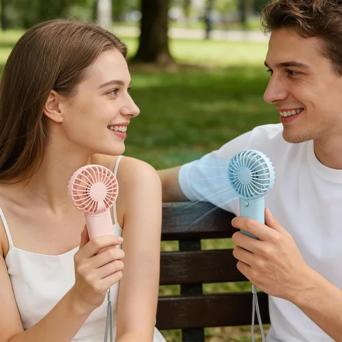 Vista 9 de Ventilador con pilas AAA, pequeños ventiladores portátiles alimentados por batería con 1 velocidades, ventilador personal silencioso de 5 pulgadas