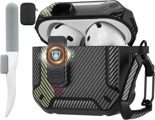 Vista 69 de Maxjoy Funda para AirPods Pro 3 2025, MagSafe compatible con bloqueo automático, funda protectora a prueba de golpes con soporte para teléfono