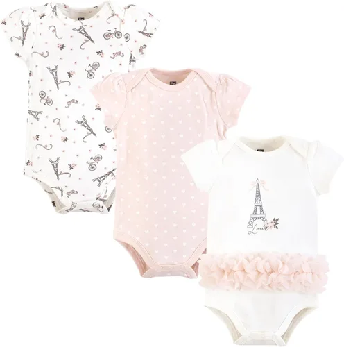 Vista 293 de Hudson Baby baby-girls Cotton Bodysuits 3-pack