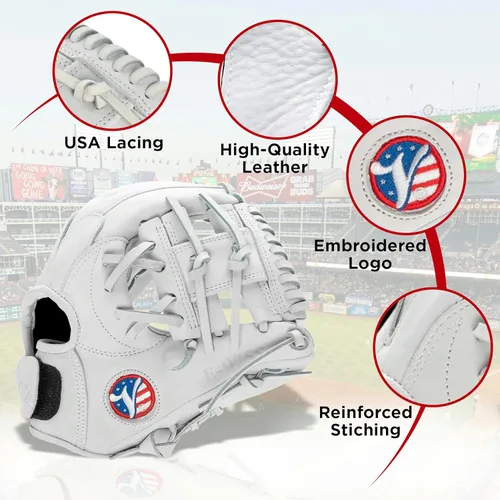 Vista 2 de Valle Eagle 975S - Guante de béisbol con correa trasera I Web – Sure Catch, fabricado con piel suave para dirección – Guantes de entrenamiento