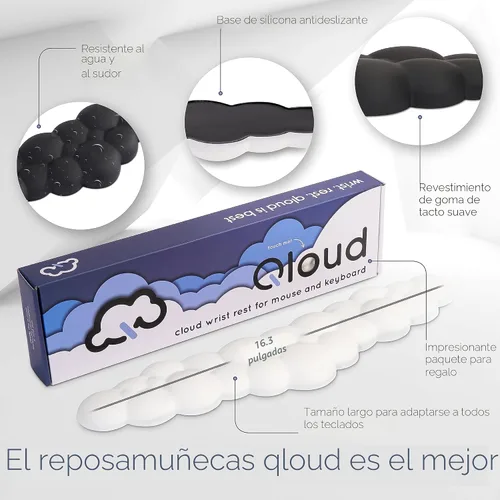 Vista 4 de Create-ables Qloud Cloud Reposamuñecas para Teclado Reposamuñecas para Teclado de Computadora Almohadilla, Reposamuñecas para Teclado Cloud