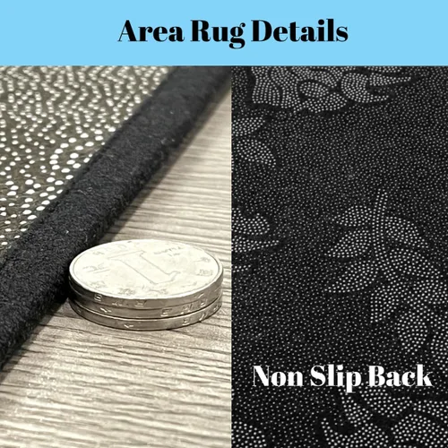 Vista 4 de Erosebridal King and Queen Custom Living Room Rugs 3x5 for Bedroom Romantic Valentine's Day Area Rug for Husband Wife Modern Black Grey His Hers