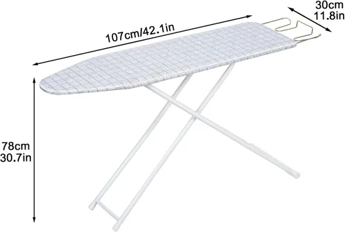 Vista 7 de Tabla de planchar de 42 pulgadas, tabla de planchar extendida, tabla de planchar plegable de tamaño completo, tabla de planchar plegable de 4 patas