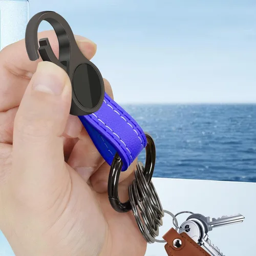 Vista 3 de Idakekiy Llavero con 4 llaveros y mosquetón de liberación rápida, llavero de cuero para automóvil para hombres y mujeres